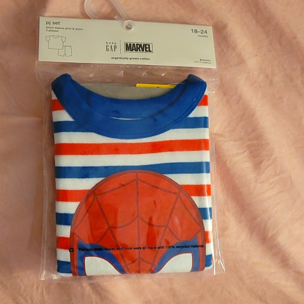 GAP Spiderman PJ Set short pants and sleeve- 18-24 Months